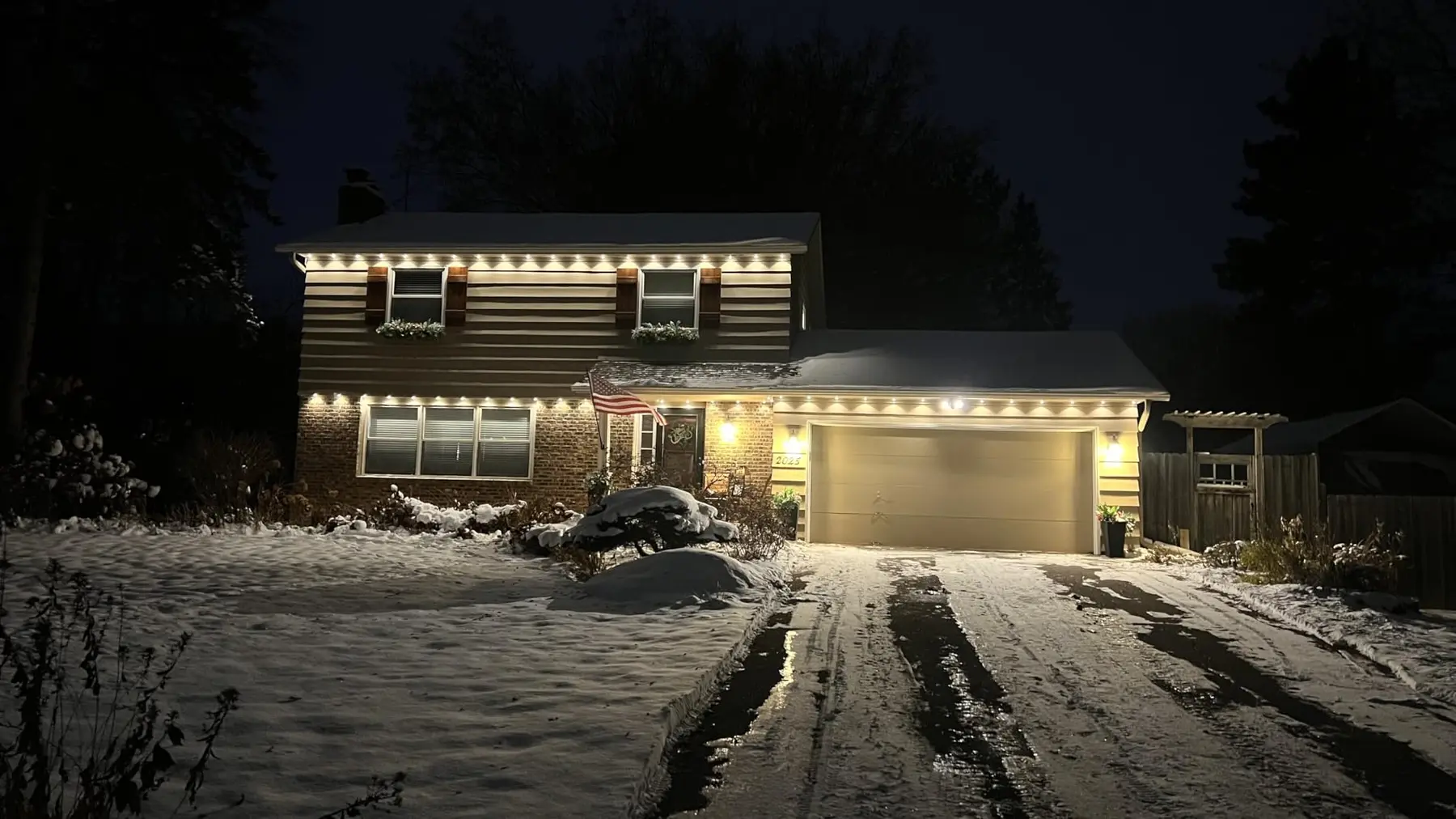 Colourful outdoor lighting installation