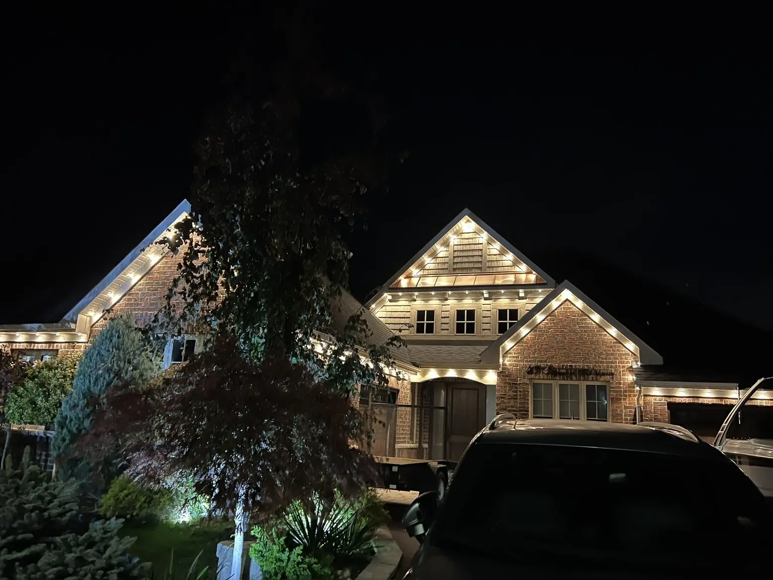 Completed warm-white Govee installation